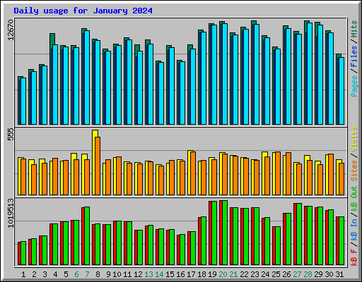Daily usage for January 2024