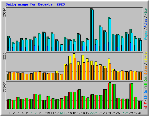 Daily usage for December 2025